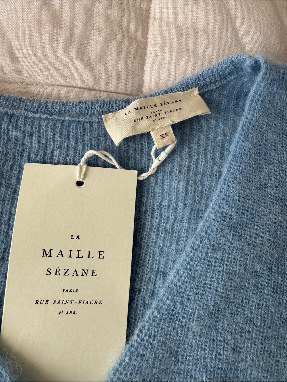 Sezane NWT Sky Blue Barry Mohair Cardigan - Picture 2 of 8